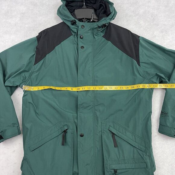 WOOLRICH Jacket Mens Medium Windbreaker Parka Spruce Green Hooded Drawstring - Picture 5 of 16